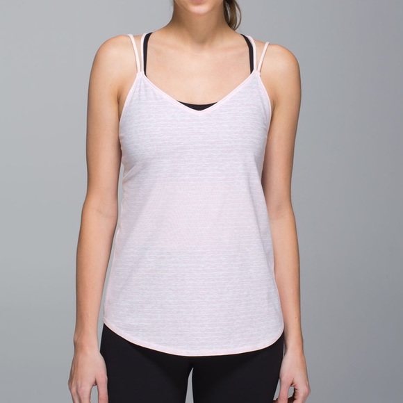 Lululemon Breezy Tank Pink Stripe Strappy Back 4 - Picture 2 of 8